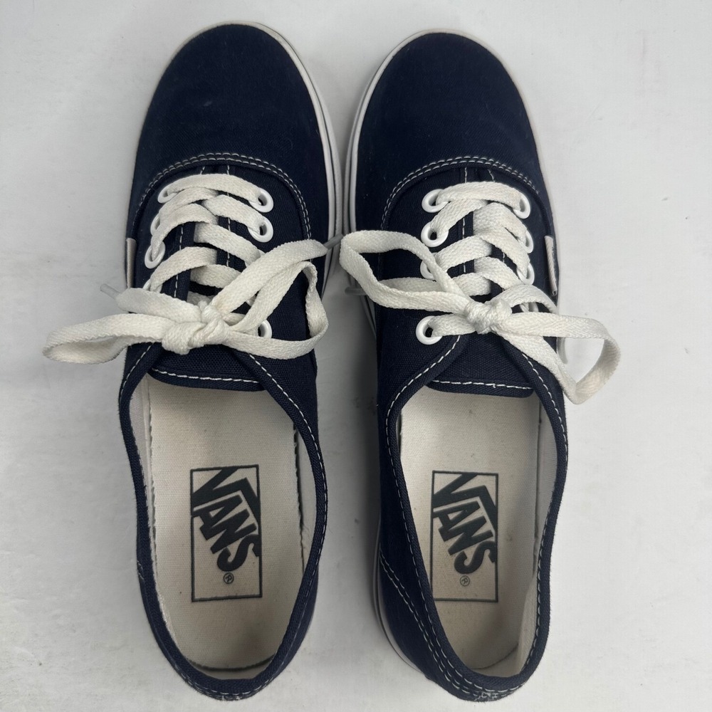 Vans Authentic Lo Pro Navy Blue Canvas Low Top Sneakers Womens 7 Mens 5.5 - Picture 6 of 8